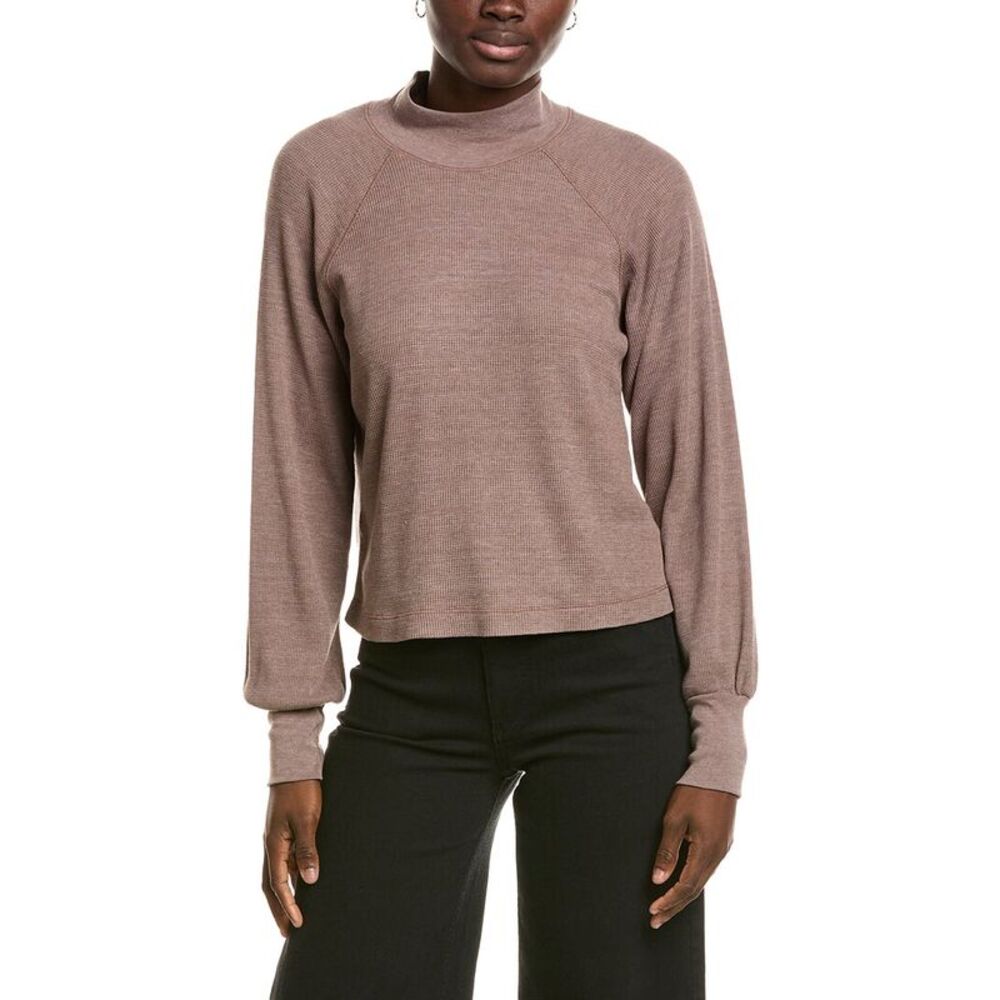 Michael Stars Womens  Norma Mock Neck Pullover, Grey